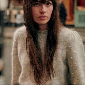 Sezane Perle Jumper Gris Chiné. - Size S